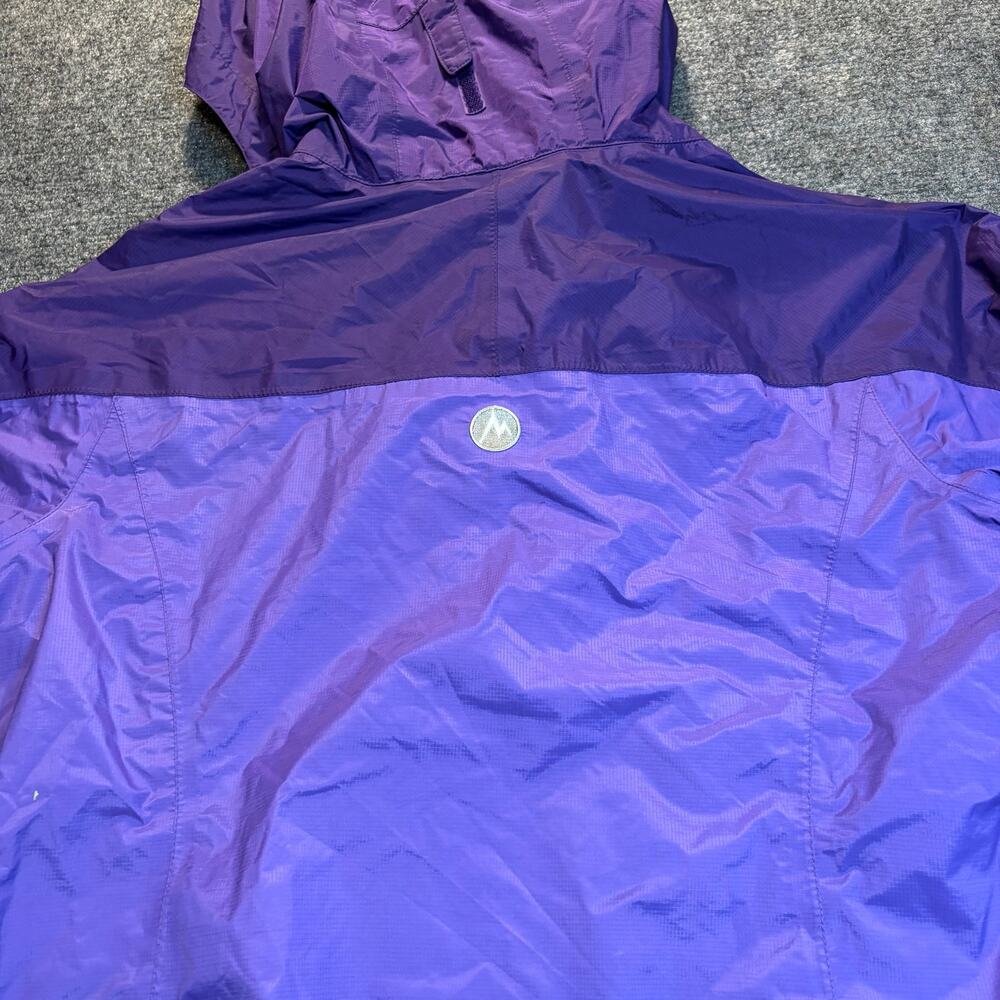 Marmot Womens Rain Jacket Large L Purple Two Tone Waterproof Hooded Coat Shell - Picture 7 of 8
